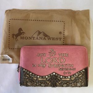 Montana West Clutch Pink Wallet MW 287 NWT